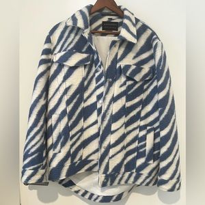 AllSaints -Blue and White Zebra Print jacket